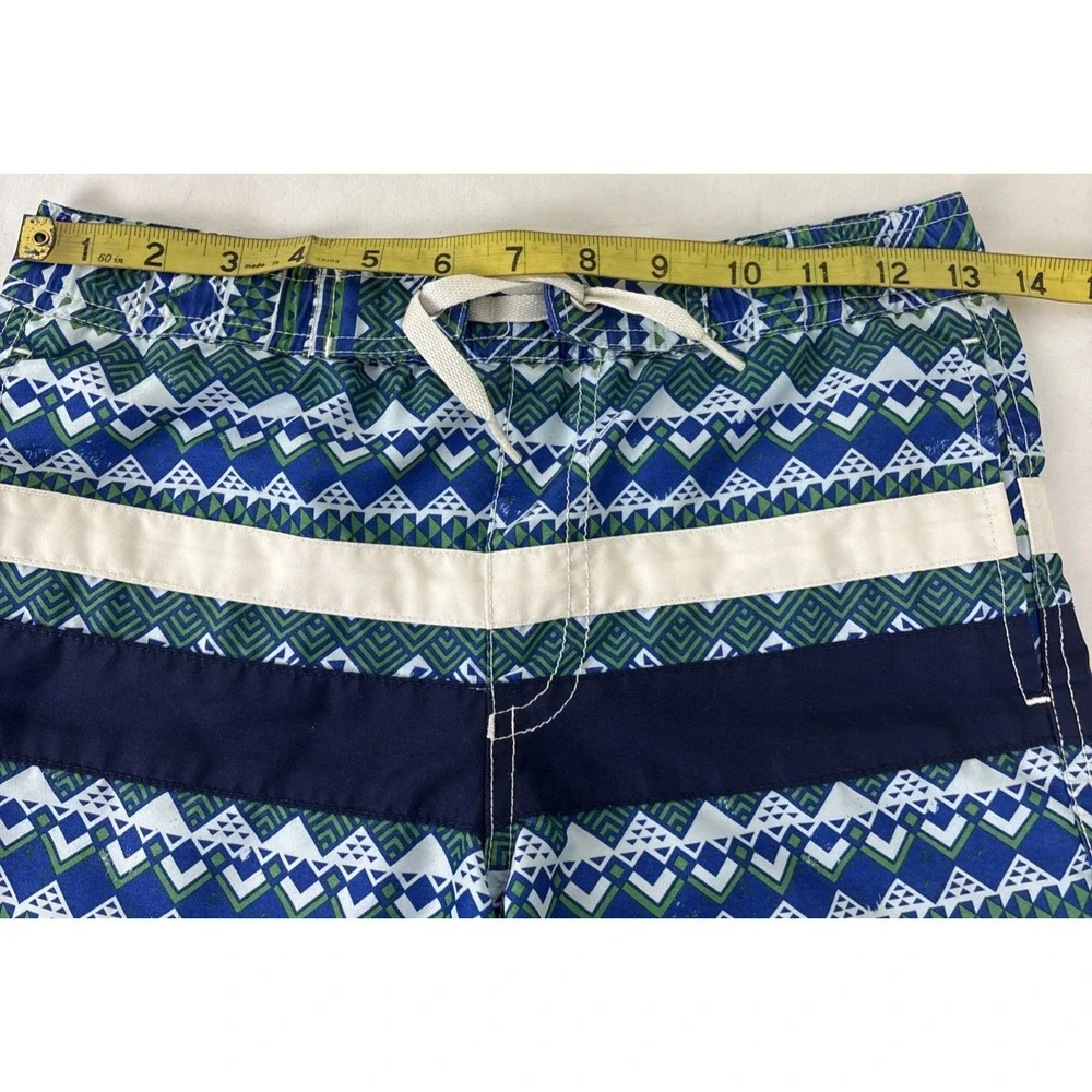 Hanna Andersson Geometric Swim Shorts Drawstring Elastic Waist Lined Boys 8/130